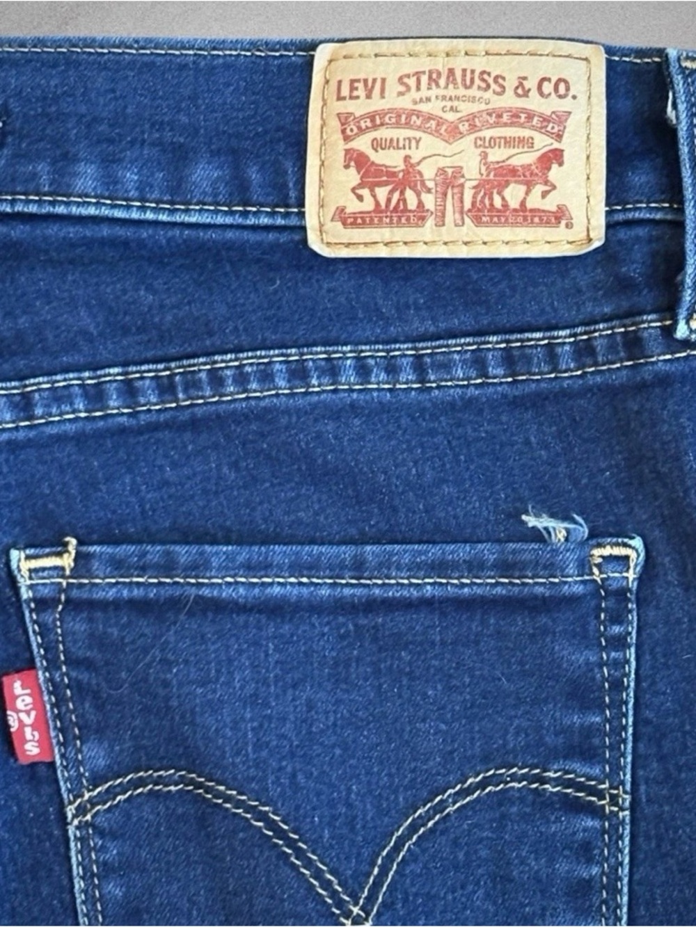 Levi’s 315 Shaping Bootcut Dark Wash Blue Jean Denim Size 28 Y2K 90s Western EUC - Picture 6 of 12